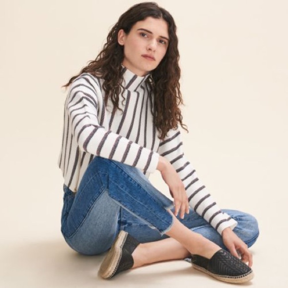 Maje striped mock neck sweater, size 1